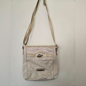 Franco Sarto Cream & Gold Crossbody Shoulder Bag | Neutral Everyday Classic